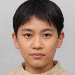 Neutral asian young-adult male with short  brown hair and brown eyes