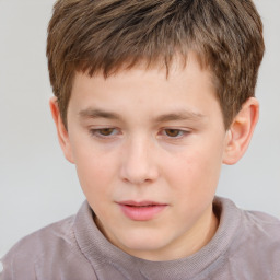 Neutral white child male with short  brown hair and brown eyes