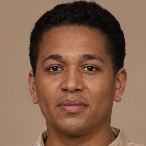 Neutral latino young-adult male with short  brown hair and brown eyes