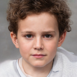 Neutral white child male with short  brown hair and brown eyes