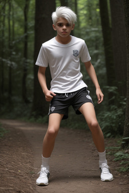 Teenager boy with  white hair