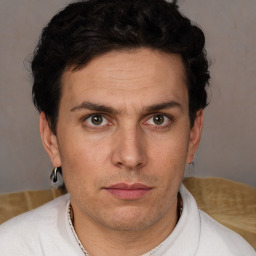 Neutral white adult male with short  brown hair and brown eyes