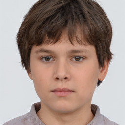 Neutral white child male with short  brown hair and brown eyes