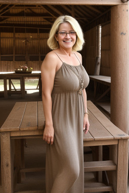 Paraguayan middle-aged female with  blonde hair