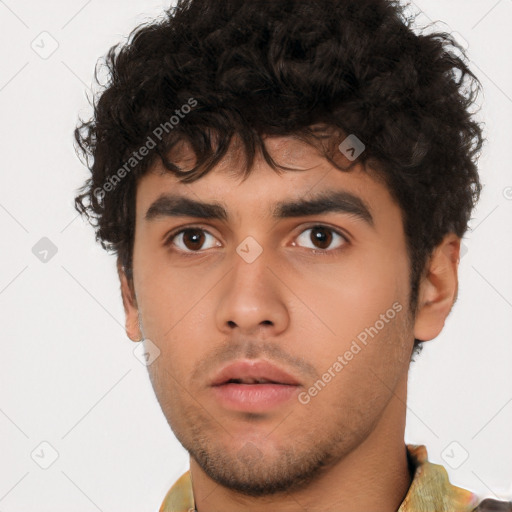 Neutral asian young-adult male with short  brown hair and brown eyes