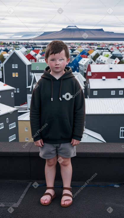 Icelandic child boy with  brown hair