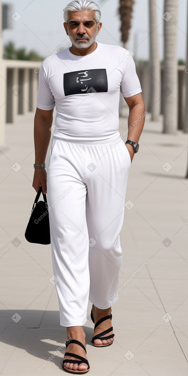 Qatari middle-aged male with  white hair