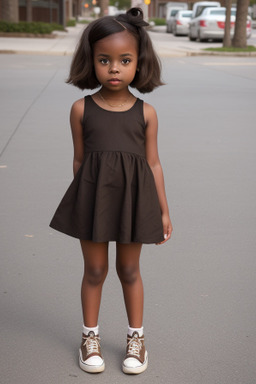 African american child female with  brown hair