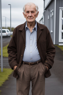 Icelandic elderly male with  brown hair