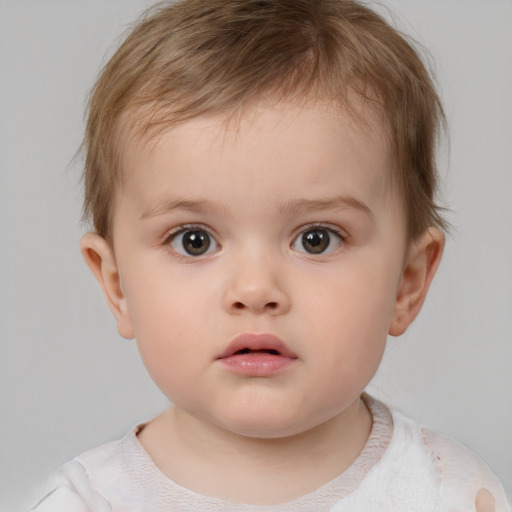 Neutral white child male with short  brown hair and brown eyes