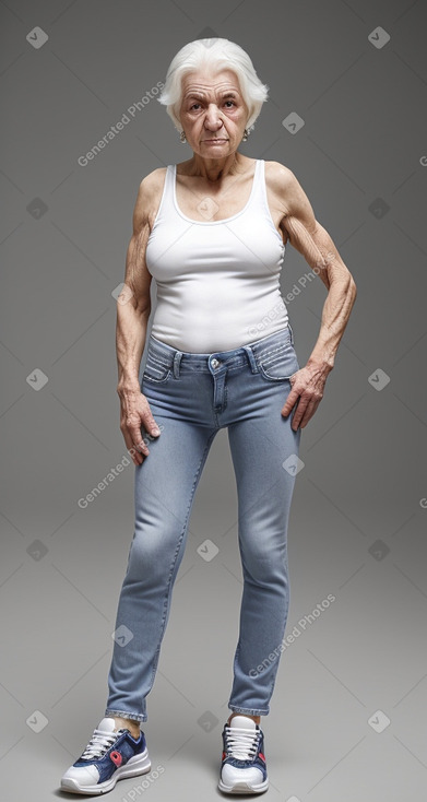 Bulgarian elderly female with  white hair