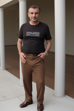 Albanian middle-aged male with  brown hair