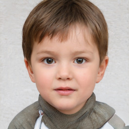 Neutral white child male with short  brown hair and brown eyes