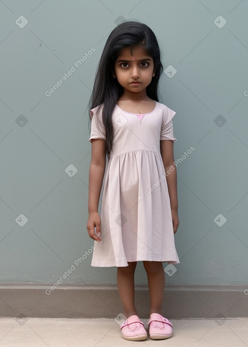 Indian child girl with  gray hair