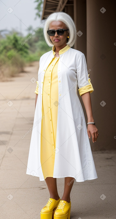 Ethiopian middle-aged female with  white hair