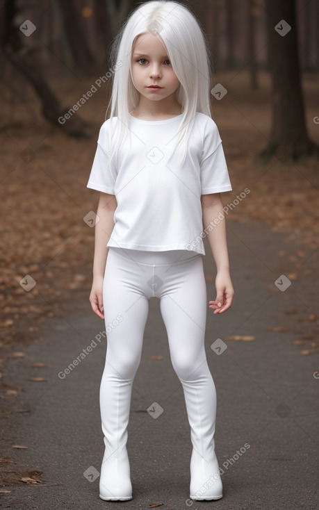 Polish child female with  white hair