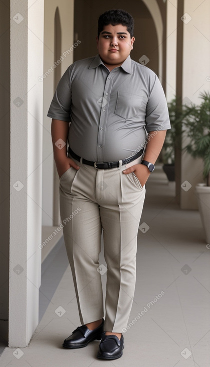 Emirati teenager boy with  gray hair