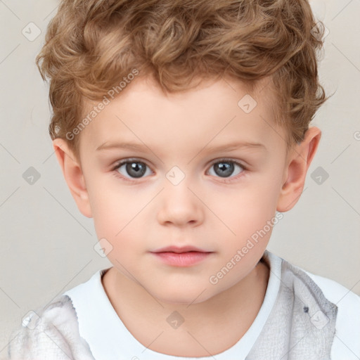 Neutral white child male with short  brown hair and brown eyes