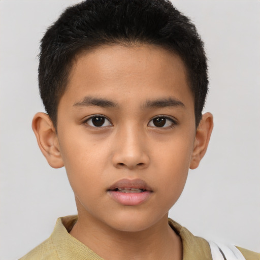 Neutral asian young-adult male with short  brown hair and brown eyes