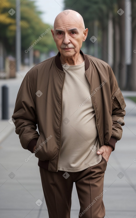 Elderly male with  brown hair