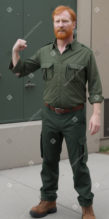 Canadian middle-aged male with  ginger hair