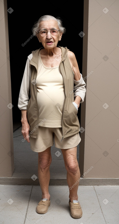 Algerian elderly female with  brown hair