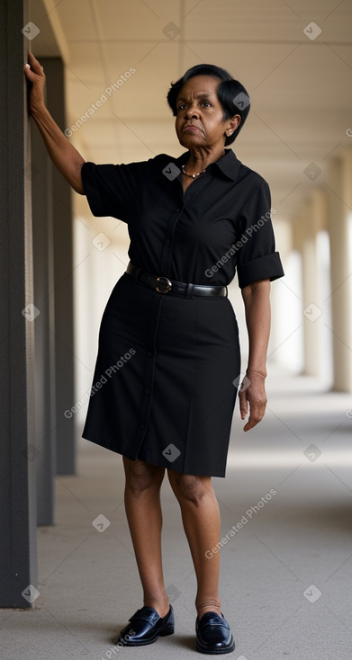 African american elderly female with  black hair