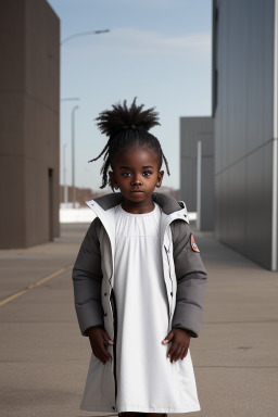 African american child female with  white hair