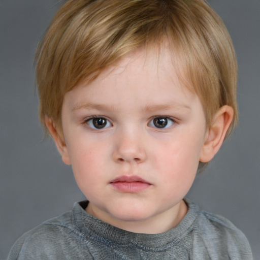 Neutral white child male with medium  brown hair and grey eyes