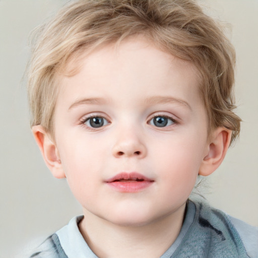 Neutral white child female with short  brown hair and blue eyes