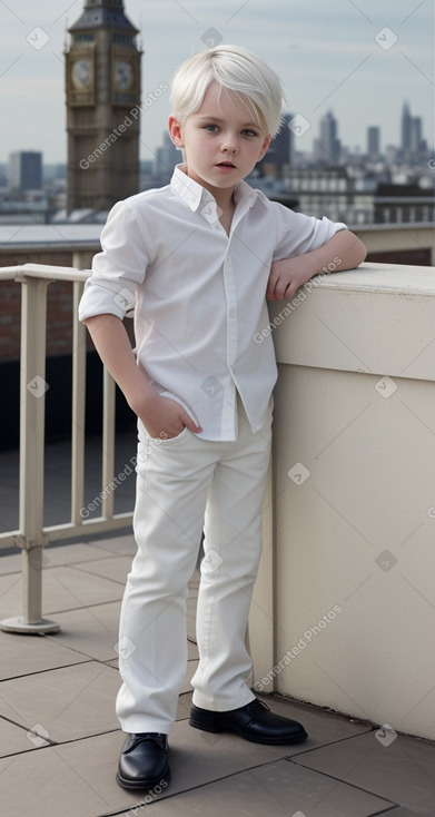 British child boy with  white hair