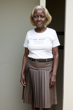 Ugandan elderly female with  blonde hair