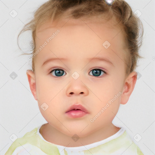 Neutral white child female with short  brown hair and brown eyes