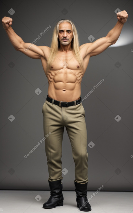 Algerian 45 years male with  blonde hair