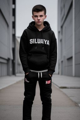 Slovak teenager boy with  black hair