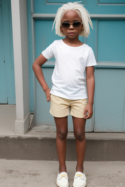 Jamaican child girl with  white hair