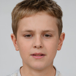 Neutral white child male with short  brown hair and brown eyes