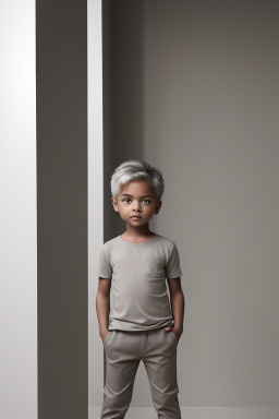 Child boy with  gray hair