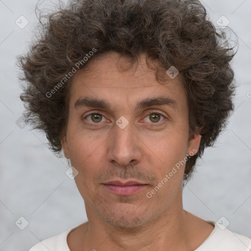 Neutral white adult male with short  brown hair and brown eyes