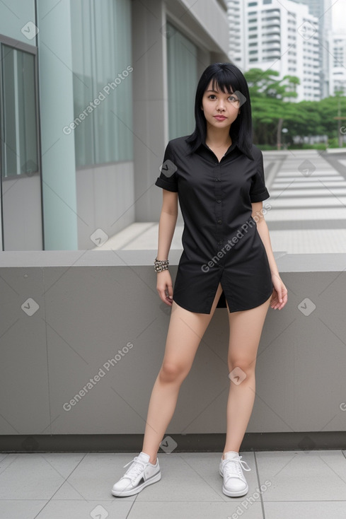 Singaporean adult female with  black hair