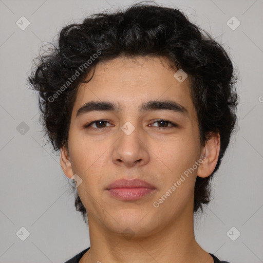 Neutral asian young-adult male with short  brown hair and brown eyes