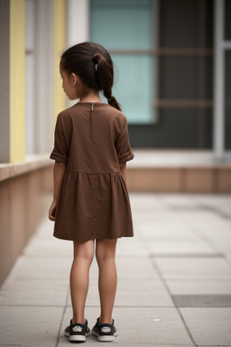 Colombian child girl with  brown hair