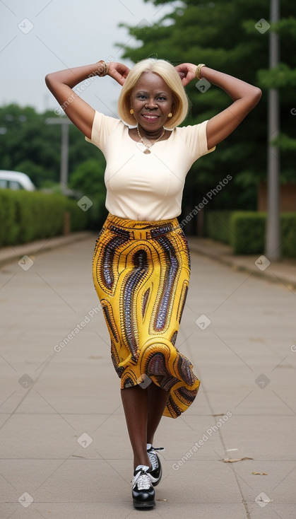 Ghanaian elderly female with  blonde hair