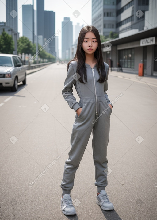 Korean teenager girl with  gray hair