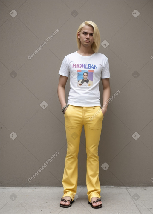 Venezuelan adult non-binary with  blonde hair