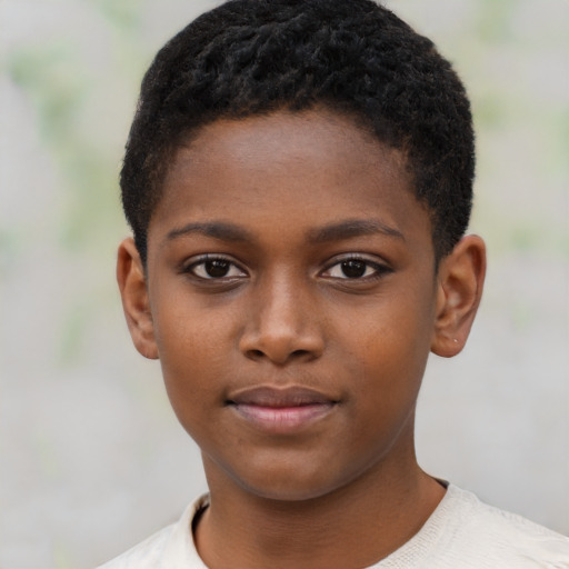 Neutral black child male with short  brown hair and brown eyes