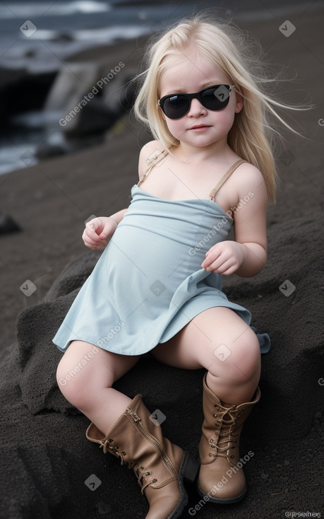 Icelandic infant girl with  blonde hair