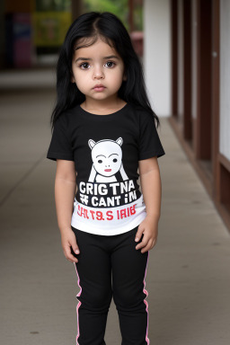 Costa rican infant girl with  black hair