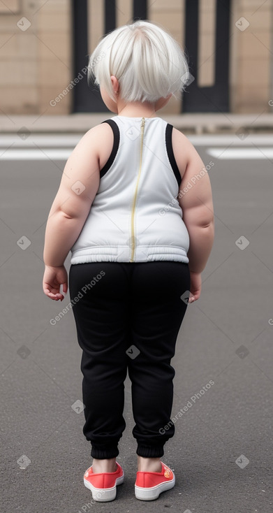 Spanish child girl with  white hair