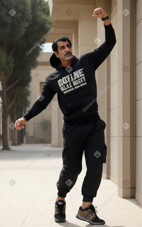 Jordanian middle-aged male with  black hair